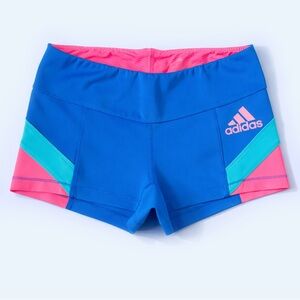Adidas Climalite Retro Athletic Shorts Blue Pink Womens Small Training Running
